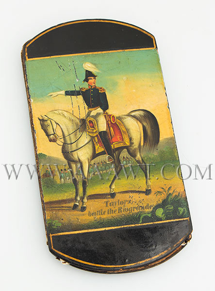 Cigar Case; Papier Mache, Zachary Taylor on Horseback, Battle of the Rio Grande
Circa 1846 to 1850, entire view